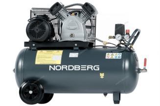 Поршневой компрессор NORDBERG NCP100/500 с ременной передачей, ресивером 100 л, 380 В, 500 л/мин